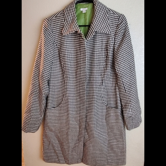 Apt.9 Houndstooth Button Long Winter Coat - Picture 1 of 7